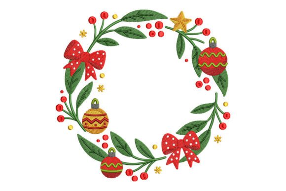 Festive Wreath with Bows Embroidery Review