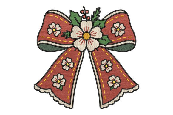 Holly Flower Bow Embroidery Design Review