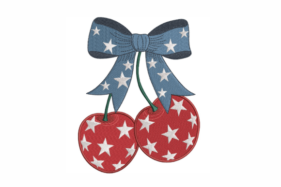 Review: America Patriotic Cherries Embroidery Design