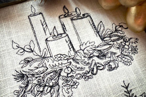 Reviewing Christmas Candles Machine Embroidery for Etsy Shops